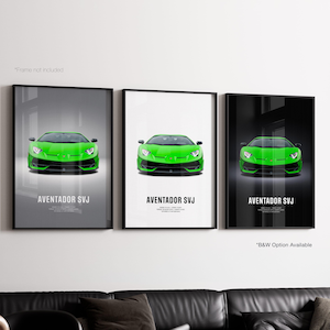 Lamborghini Aventador SVJ - Car Poster Print | Automotive Wall Art | Car Lover Gift | Wall Art for Kids, Boys Room, Home Office