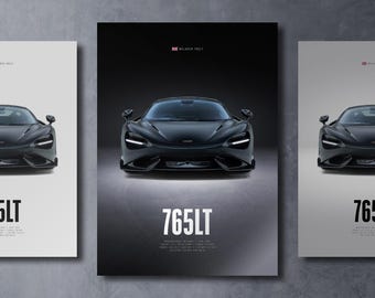 McLaren 765LT - Car Poster Print | Automotive Wall Art | Car Lover Gift | Wall Art for Kids, Boys Room, Home Office