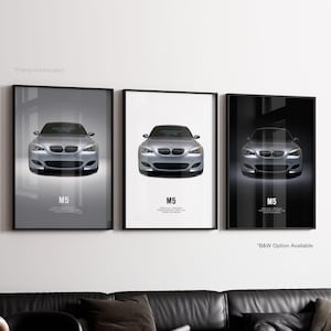 BMW M5 E60 - Poster auto / Arte murale automobilistica / Regalo per amanti delle auto / Arte murale per bambini, cameretta dei ragazzi, ufficio a casa
