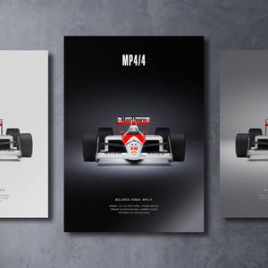 McLaren MP4/4 (1988), Ayrton Senna - Car Poster Print | Automotive Wall Art | Car Lover Gift | Wall Art for Kids, Boys Room, Home Office