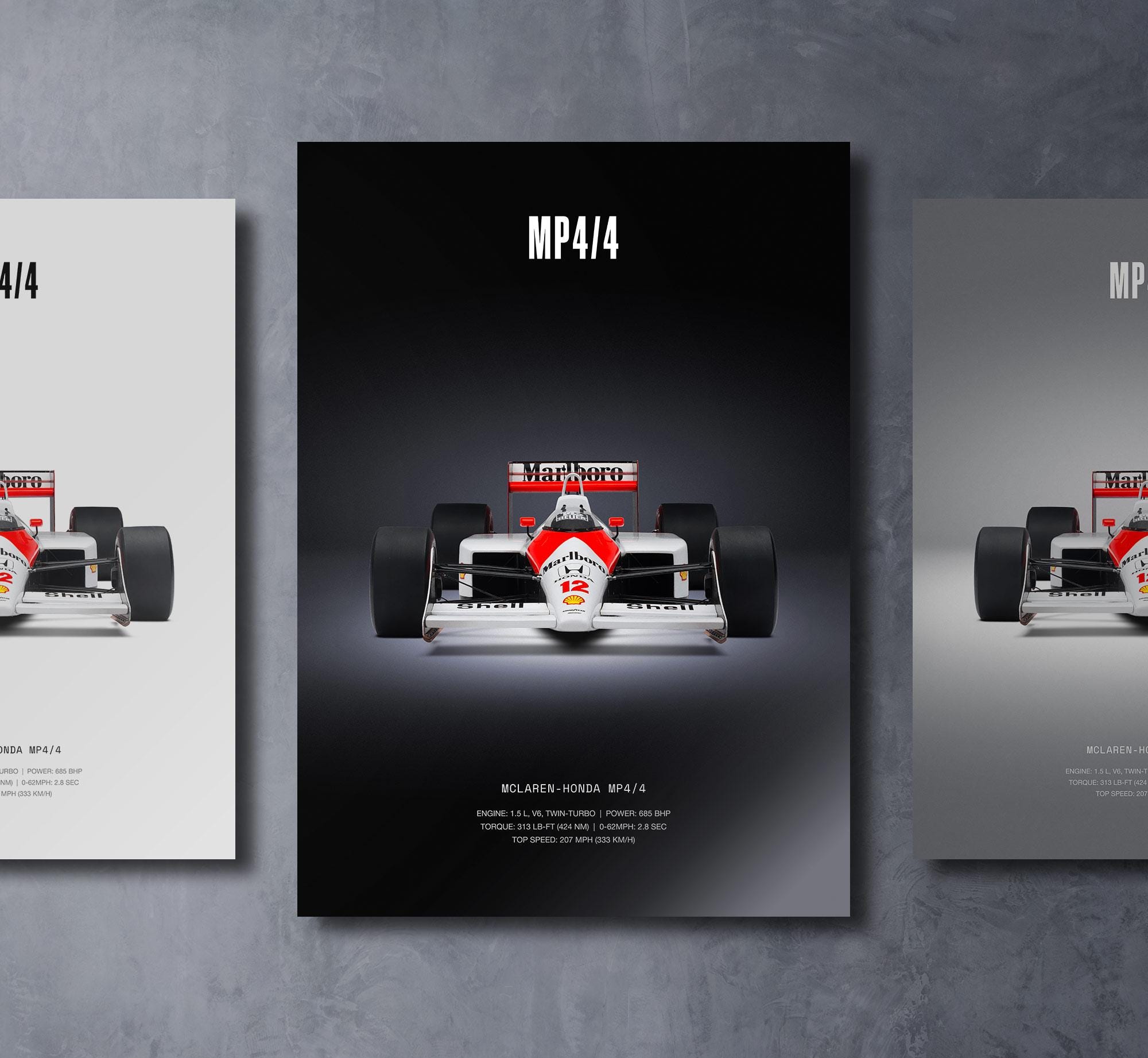 Mclaren MP4/4 (1988), Ayrton Senna - Car Poster Print | Automotive
