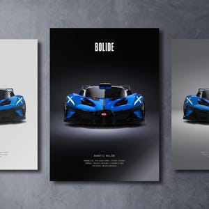 Bugatti Bolide - Car Poster Print | Automotive Wall Art | Car Lover Gift | Wall Art for Kids, Boys Room, Home Office