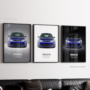 Ford Focus RS Mk1 - Car Poster Print | Automotive Wall Art | Car Lover Gift | Wall Art for Kids, Boys Room, Home Office