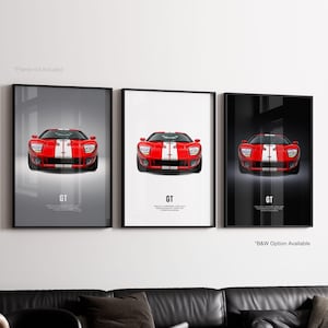 Ford GT Mk1 - Car Poster Print | Automotive Wall Art | Car Lover Gift | Wall Art for Kids, Boys Room, Home Office