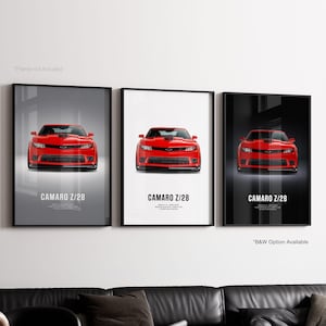 Chevrolet Camaro Z/28 - Car Poster Print | Automotive Wall Art | Car Lover Gift | Wall Art for Kids, Boys Room, Home Office