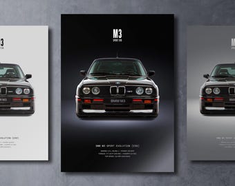 BMW E30 M3 Sport Evolution - Car Poster Print | Automotive Wall Art ...