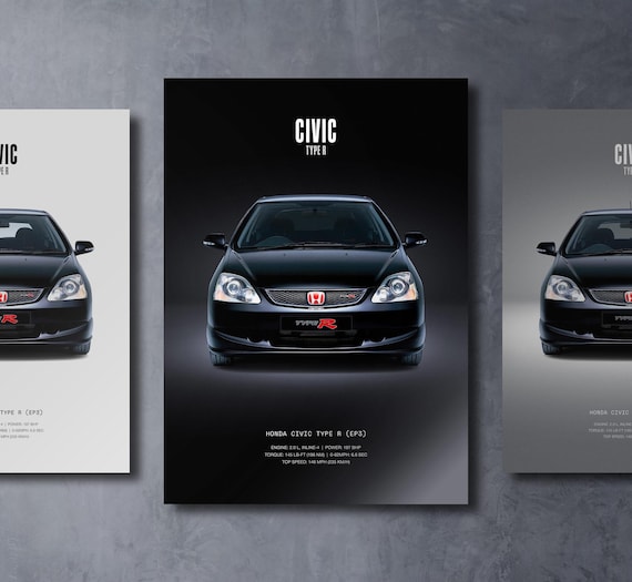 Honda Civic Type R Ep3 - Car Poster Print | Automotive Wall Art