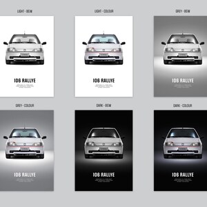 Peugeot 106 Rallye S1 - Car Poster Print | Automotive Wall Art | Car ...