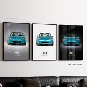 Mazda MX-5 1.8 NB - Car Poster Print | Automotive Wall Art | Car Lover Gift | Wall Art for Kids, Boys Room, Home Office