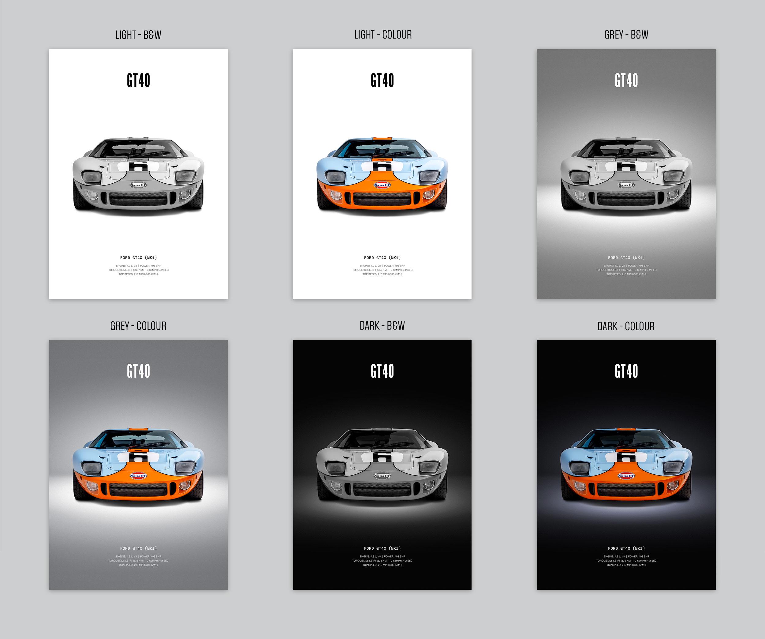 Ford GT40 Mk1 Le Mans - Car Poster Print | Automotive Wall Art | Car ...