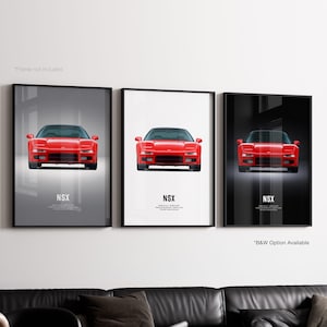 HONDA NSX NA1 - Auto Poster Druck | Automobiles Wandbild | Auto-Liebhaber Geschenk | Wandkunst für Kinderzimmer, Jungenzimmer, Home Office