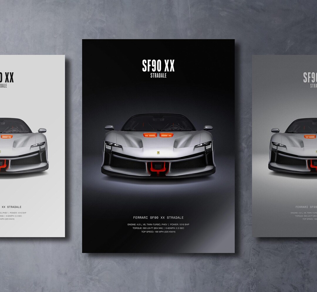Ferrari SF90 XX Stradale - Car Poster Print | Automotive Wall Art