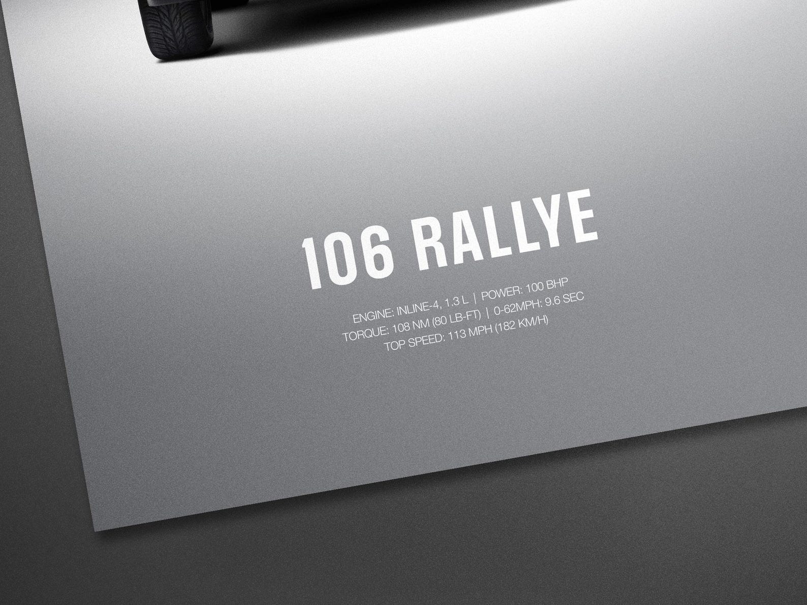 Peugeot 106 Rallye S1 - Car Poster Print | Automotive Wall Art | Car ...