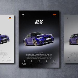 M2 CS (G87) - Car Poster Print | Automotive Wall Art | Car Lover Gift | Wall Art for Kids, Boys Room, Home Office