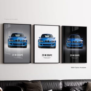 BMW Z3 M Coupe - Car Poster Print | Automotive Wall Art | Car Lover Gift | Wall Art for Kids, Boys Room, Home Office