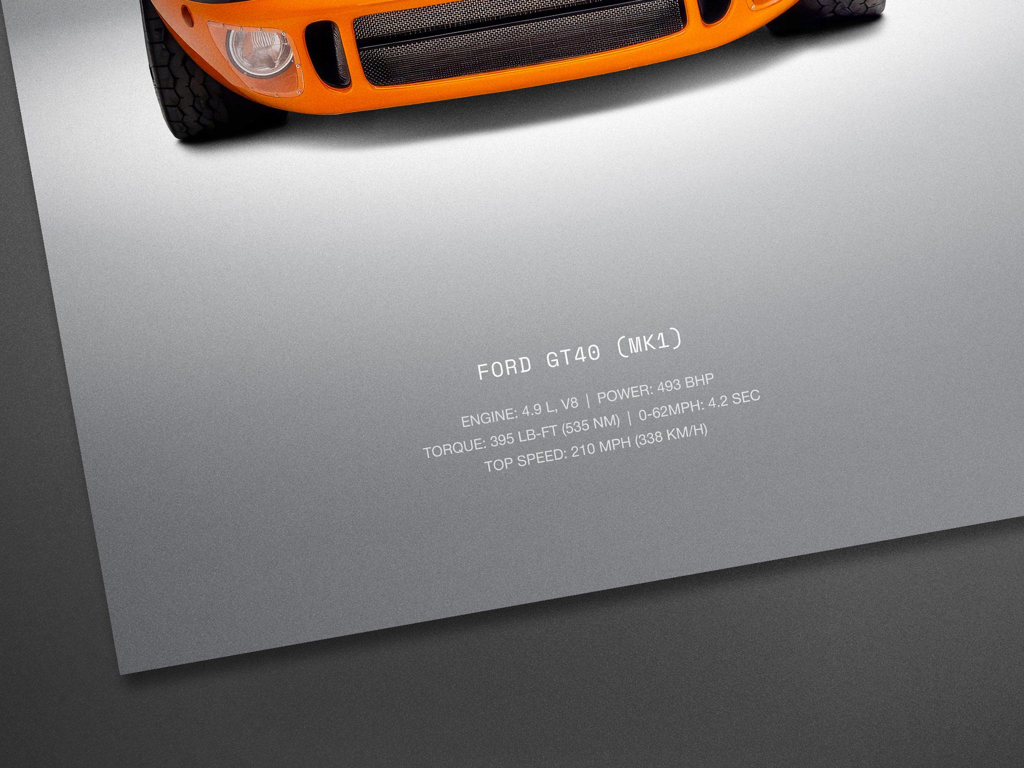 Ford GT40 Mk1 Le Mans - Car Poster Print | Automotive Wall Art | Car ...
