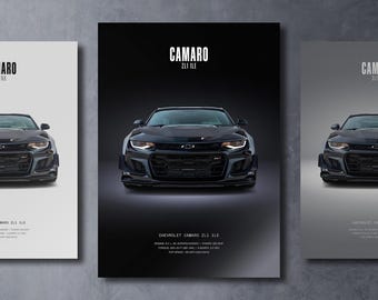 Camaro ZL1 1LE - Car Poster Print | Automotive Wall Art | Car Lover Gift | Wall Art for Kids, Boys Room, Home Office