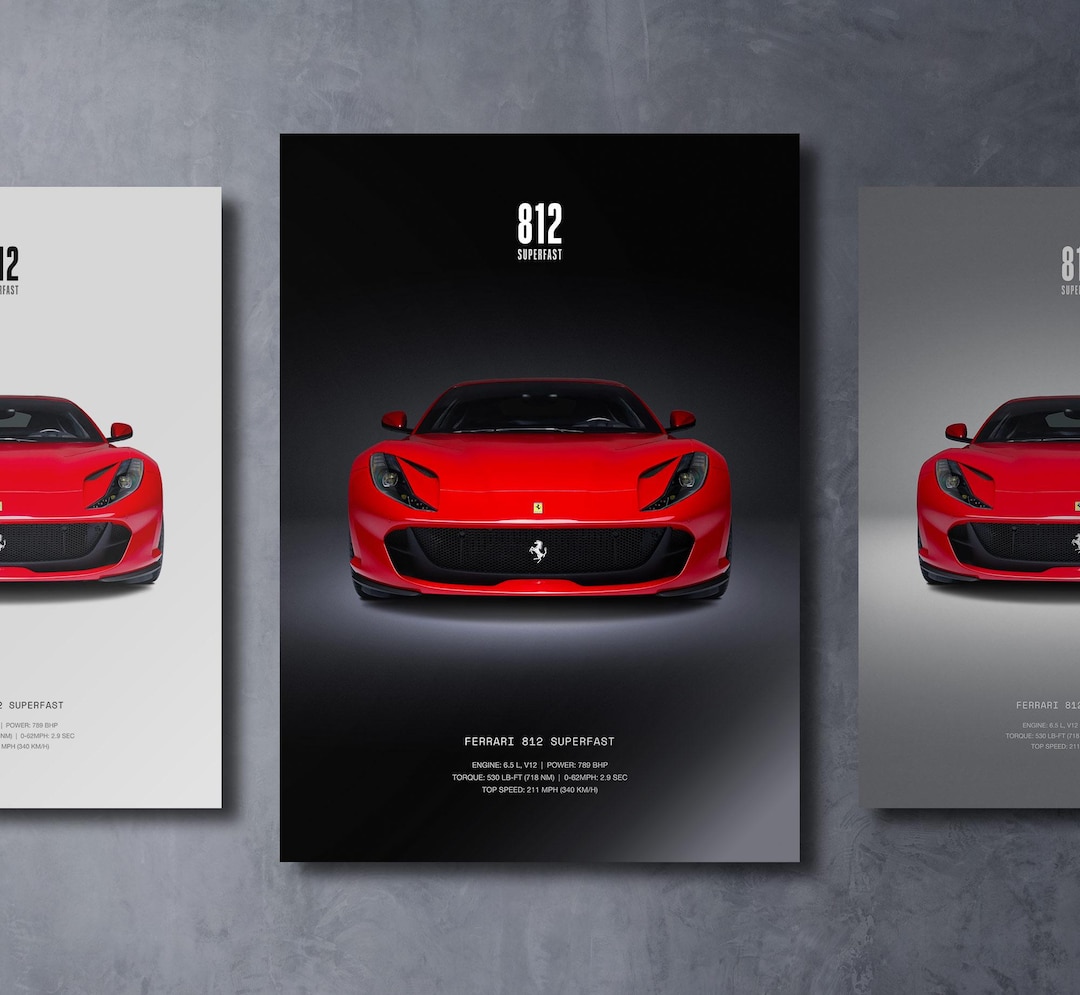 Ferrari 812 Superfast - Car Poster Print | Automotive Wall Art