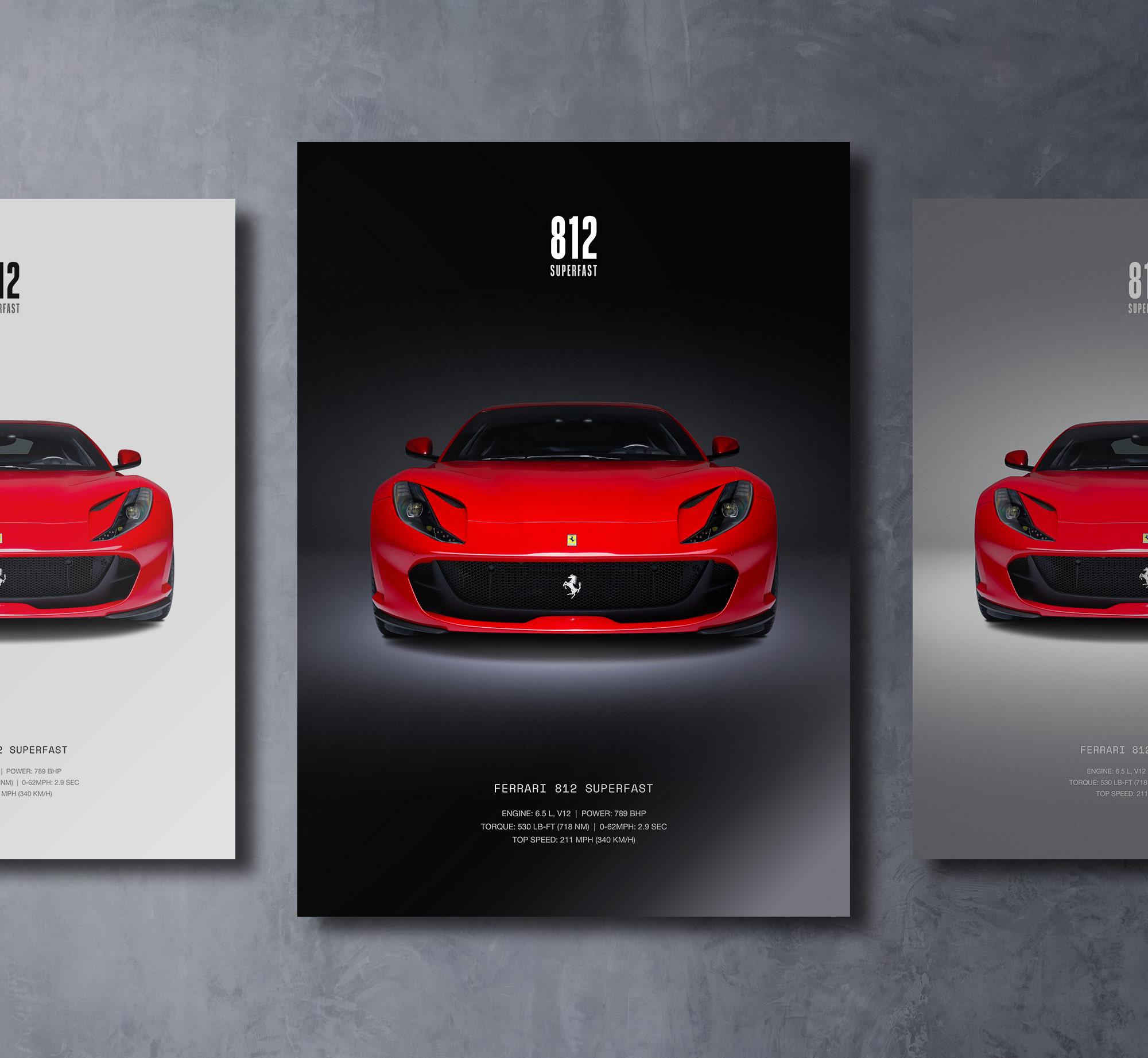 Ferrari 812 Superfast - Car Poster Print | Automotive Wall Art
