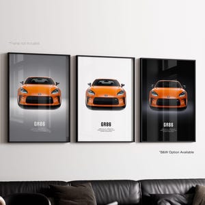 Toyota GR86 - Car Poster Print | Automotive Wall Art | Car Lover Gift | Wall Art for Kids, Boys Room, Home Office