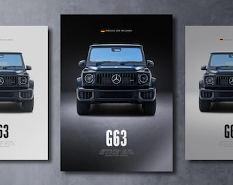Mercedes- AMG G63 2024 - Car Poster Print | Automotive Wall Art | Car Lover Gift | Wall Art for Kids, Boys Room, Home Office