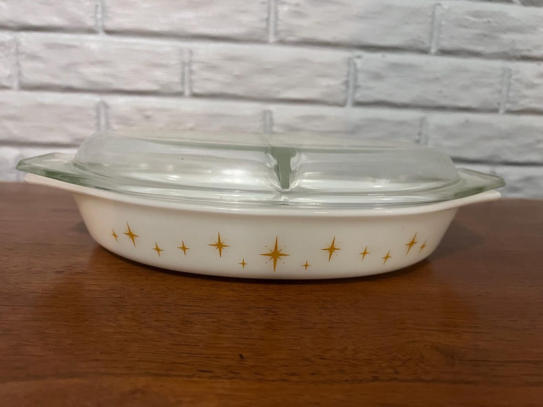 Pyrex Patterns Atomic Pyrex 'constellation' Atomic Starburst Divided Casserole Dish With a ...