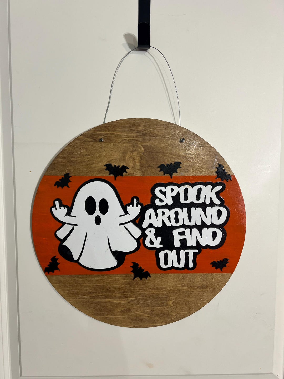 Funny Halloween Door Sign – 'spook Around & Find Out' Ghost Decor ...