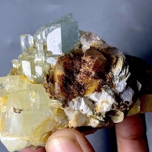 206g Beautiful Top Quality Aquamarine Crystal Bunch With Specimen From Skardu Pakistan