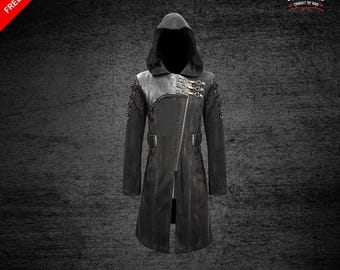 Gabardina gótica de sherpa para hombre: ropa de abrigo steampunk para invierno