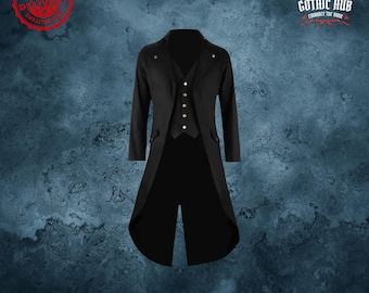 Costume da frac vittoriano steampunk da uomo: abito da redingote gotico