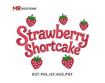 Erdbeere Stickdatei, Erdbeere Digital Stickdateien dst pes jef