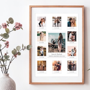 Custom polaroid photo frame collage. Wall art, gift for wedding, anniversary, best friend, boyfriend, couple, unique gift for him / her Love