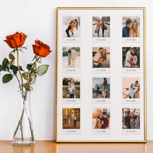 Custom polaroid photo frame collage. Wall art, gift for wedding, anniversary, birthday, best friend, girlfriend, unique gift for him / her