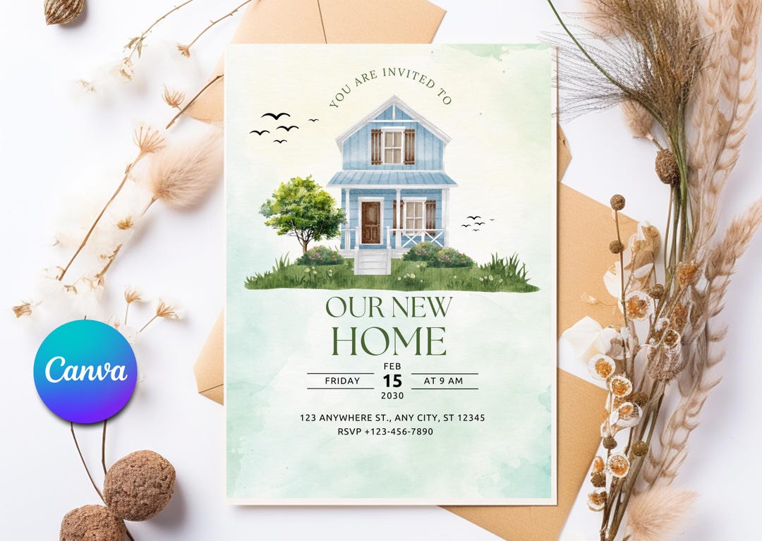 Housewarming Invitation Digital, Minimalist Housewarming Invite Funny ...