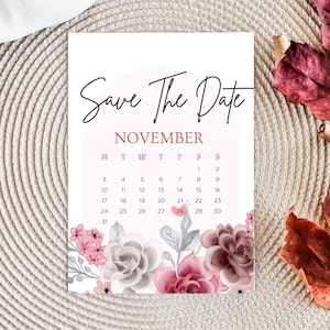 Save the Date Invite, Electronic Wedding Invitation, Save Date Digital Invitation, Greenery & Gold, Save the Date Digital Template
