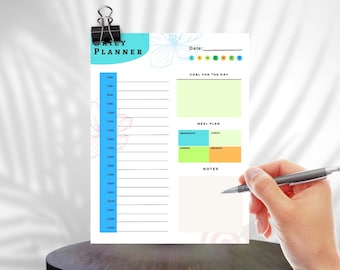 Daily Planner Printable, Day Planner, Productivity Planner, Daily Schedule, Daily To Do List, Printable Planner, Botanical Digital Paper