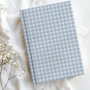 Powder Blue Gingham Journal: Preppy Hardback or Spiral Notebook