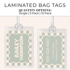 Personalized Retro School Luggage Tag: Kids Backpack ID Tag (2.5 x 3.5 in