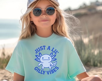Youth Vintage Axolotl Comfort Colors Youth T-Shirt: Gilly Vibes Summer Tee