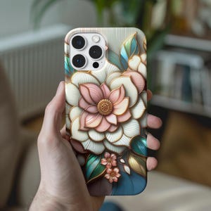 Custodia per iPhone 13 con motivo floreale e effetto vetro colorato, custodia per iPhone 15 Pro Max, custodia per iPhone 16, 15, 14, 13, 12, 11, 8, X, XR, XS, iPhone Plus, Mini