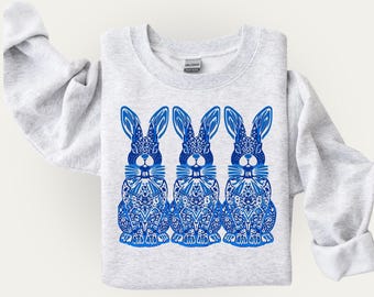 Easter Bunny Sweatshirt, Bunny Crewneck, Spring Rabbit Shirt, Cute Easter Sweatshirt