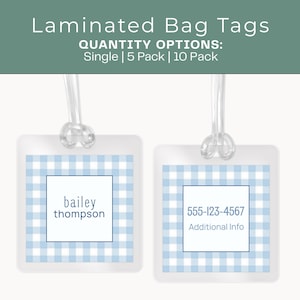 Bag Tag Kids Custom Name ID Tag Pack Durable Laminated ID Tag for Backpack School Sports Luggage Tag for Travel Use Back to School Gift