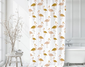 Decorazione per il bagno Tenda da doccia con gru stravagante Decorazione per il bagno con uccelli in stile boho eclettico