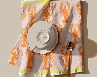 Lobster Cotton Kitchen Towel: Whimsical Nautical Decor Gift
