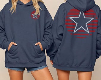 Distressed Stars & Stripes Oversized Hoodie: Vintage 4th of July Sweatshirt