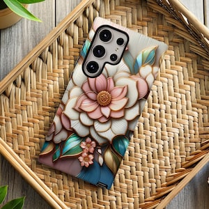 Samsung Galaxy S25 Ultra Case Gift Floral Phone Case Stained Glass Effect Phone Cover Galaxy Plus Ultra FE for S25 S24 S23 S22 S21 S20 S10