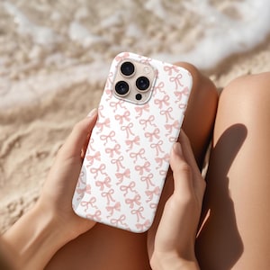 Coquette Bow Phone Case: Pink Pattern, iPhone, Pixel, Galaxy