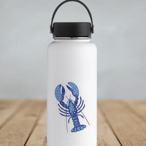 Blue Lobster Sticker Maximalist Coastal Decor Nautical Aesthetic Beachy Summer Gift for Laptop Water Bottle Notebook or Journal Decal