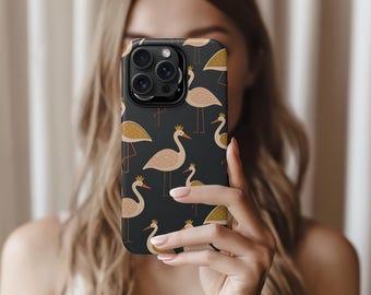 Grillig iPhone-hoesje Coastal Bird, telefoonhoesje Dark Coastal, Eclectic Bird Art Samsung Galaxy-hoesje