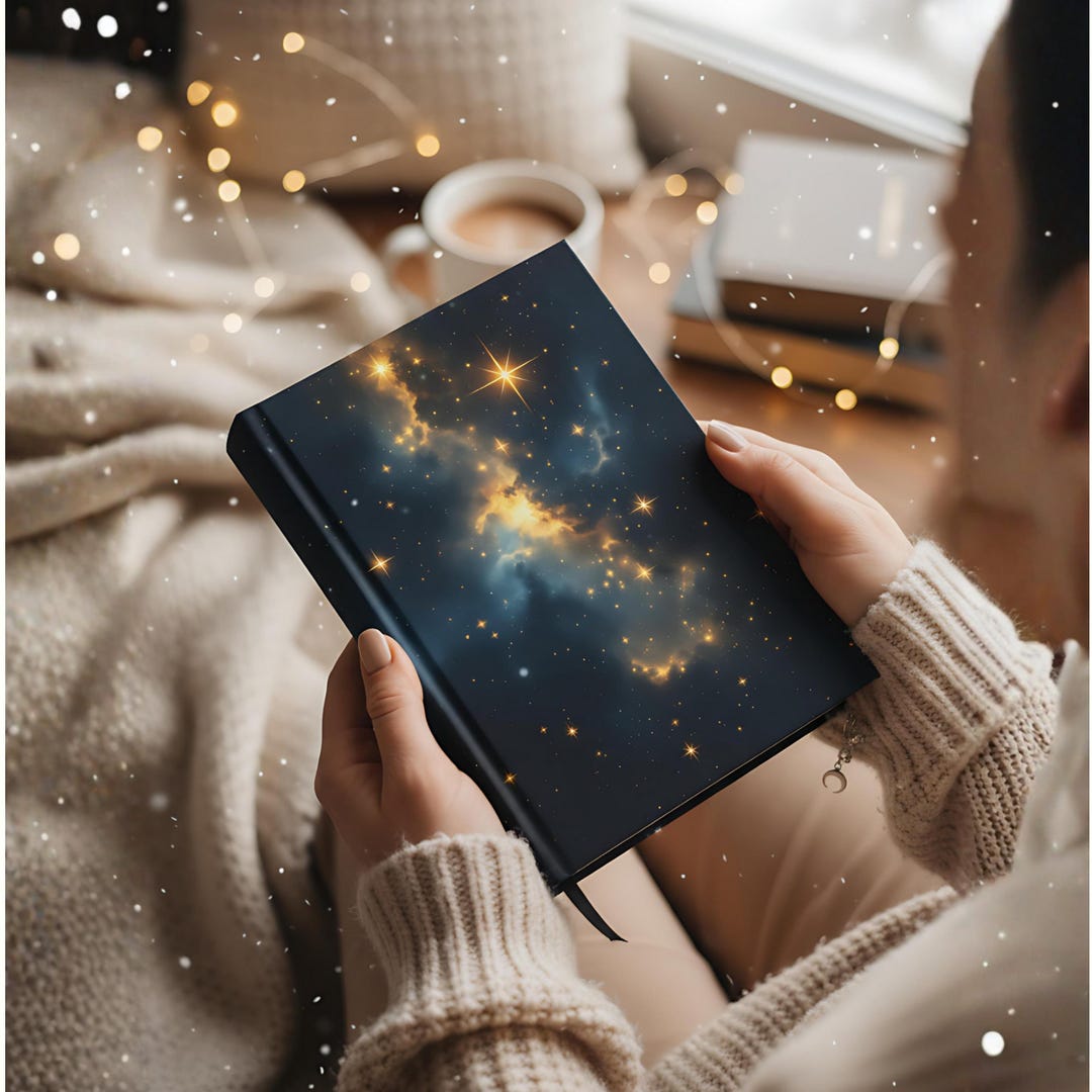 Celestial Galaxy Journal Notebook With Deep Space Nebula Night Sky ...